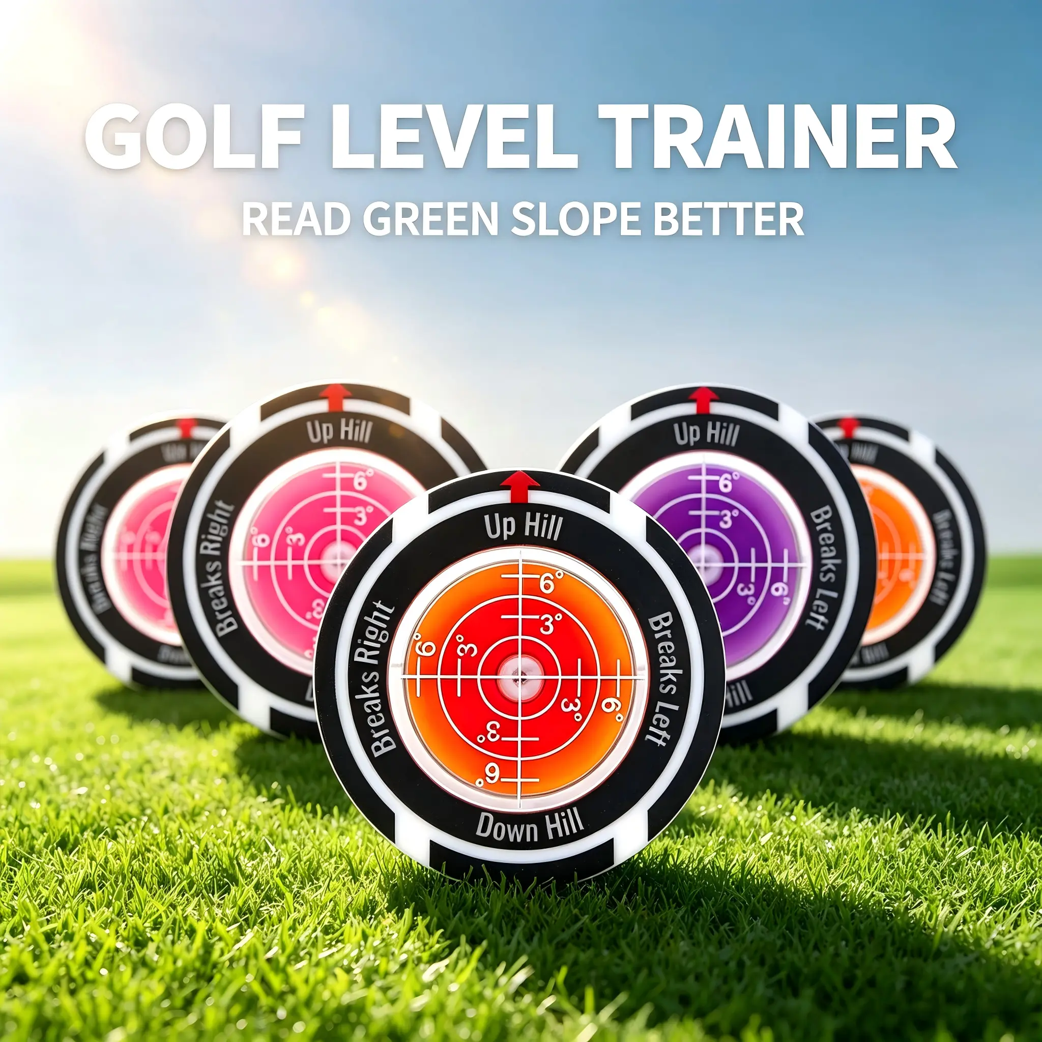 Putt Green Reader Poratble Golf Putting Tool For Golfer Golf Ball Marker High Precision Level Green Reading Aid Golf Accessories Golf Gift Golf Putter