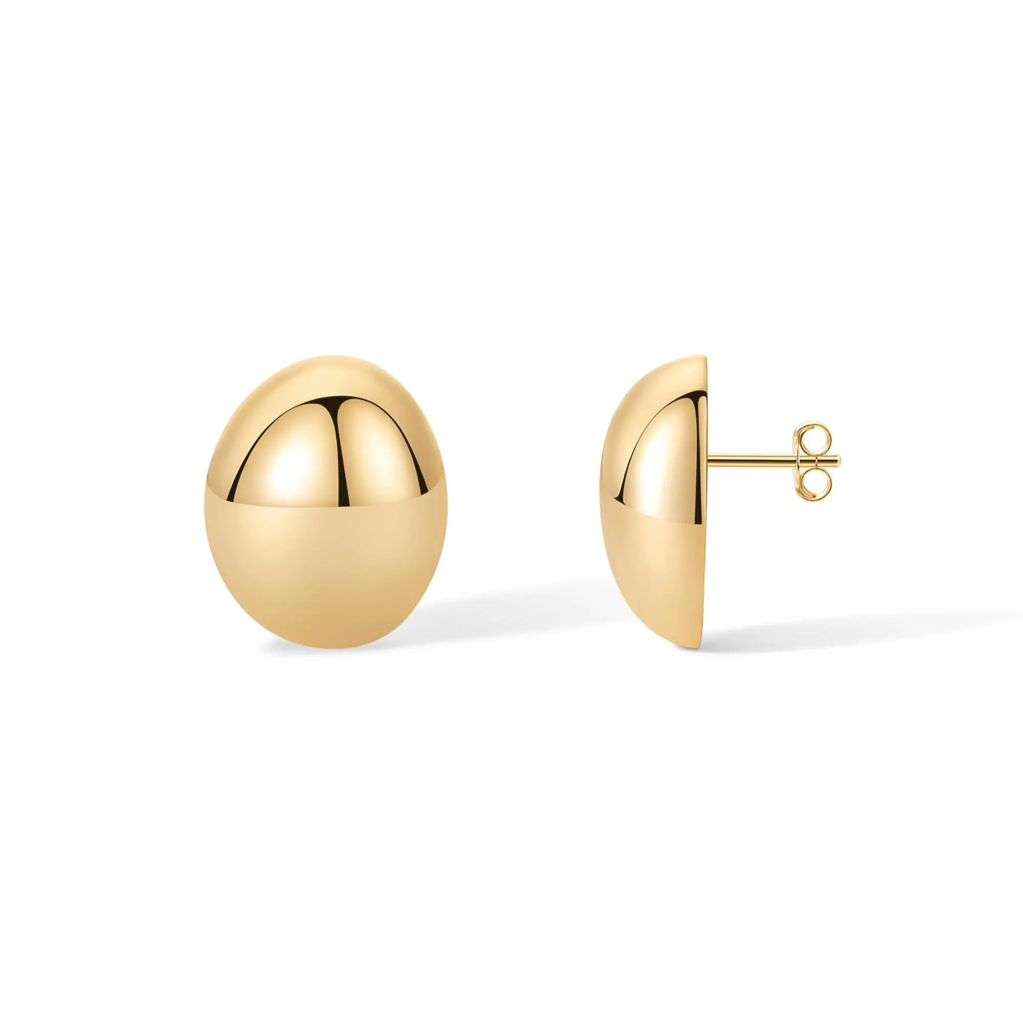 PAVOI 14K Gold Plated Chunky Dome Stud Earring for Women - Bold Statement Studs Earrings