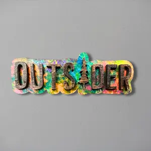 4" Outsider Wooden Tie Dye  | Hiker Gift refrigerator magnets