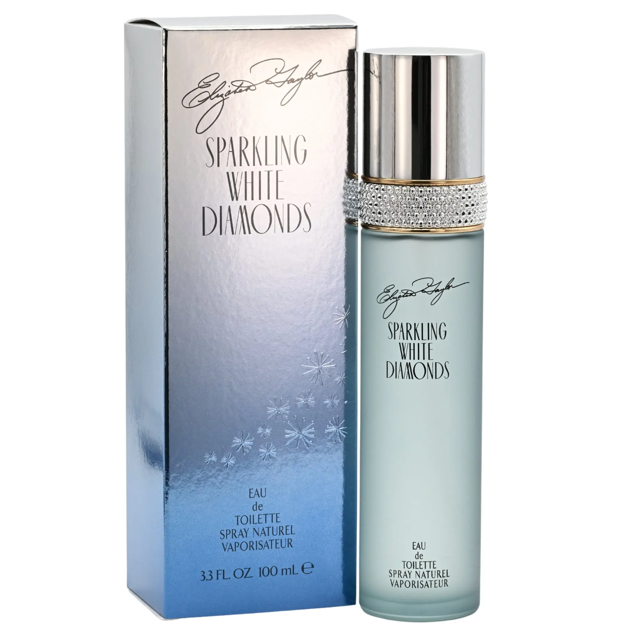Elizabeth Taylor Sparkling White Diamonds Eau de Toilette - 3.4 oz Floral Scented Fragrance Spray for Women, Authentic Perfumes with Lily, Rose, Amber Notes, New in Box, 3-3.9 Fl Oz