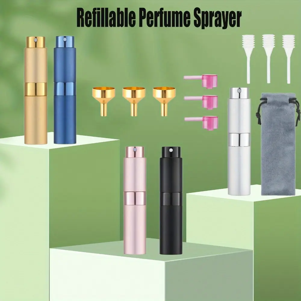 1Set 8ml Travel Perfume Atomizer Refillable Travel Cologne Sprayer Mini, Small Perfume Bottle Empty for Traveling, Dating, Party or Coffee Spray Borrle