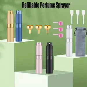 1Set 8ml Travel Perfume Atomizer Refillable Travel Cologne Sprayer Mini, Small Perfume Bottle Empty for Traveling, Dating, Party or Coffee Spray Borrle