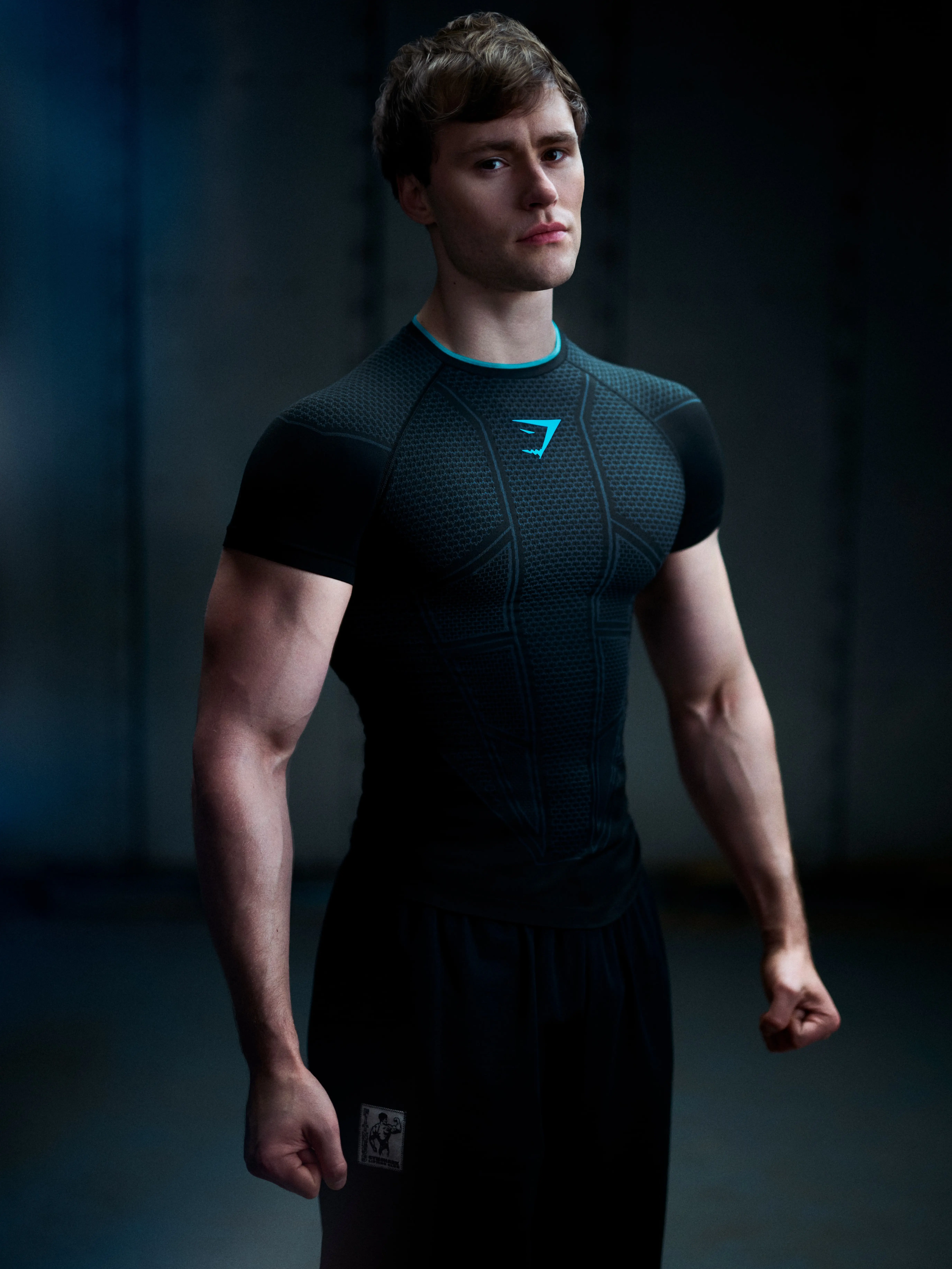 Men's Onyx V1 Muscle Fit Compression Tee - Compression Shirts for Men, Short-Sleeve Bodybuilding Sports Top for Gym Workouts, Men's Compression Shirts