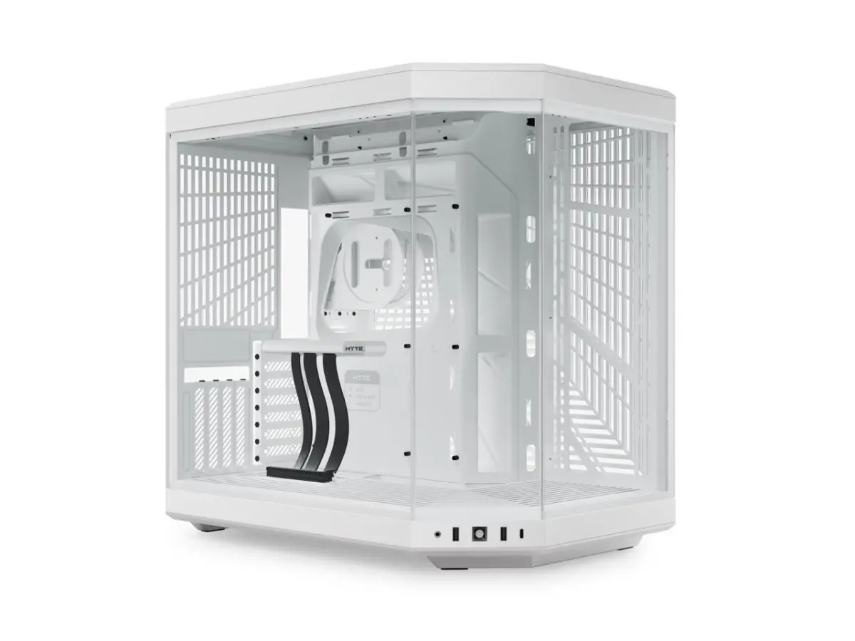 HYTE Y70 Dual Chamber Mid-Tower ATX Case (ABS/Steel/Glass Build) - Supports ATX Boards, GPUs, USB-A Ports, Includes PCIe 4.0 Express Riser Cable, Snow White (Ideal for Gadget Lovers), Supports Gpus, Y70 Series