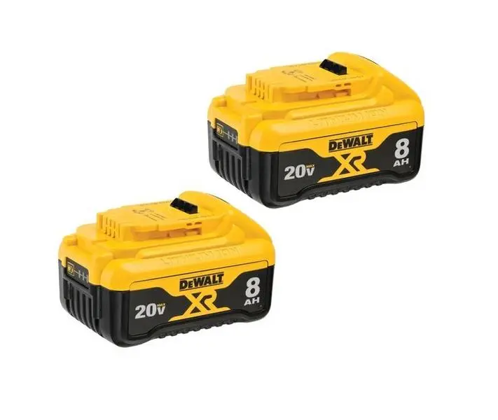 DEWALT DCB208 20V MAX XR 8 Ah Battery (1 Pack or 2 Pack)