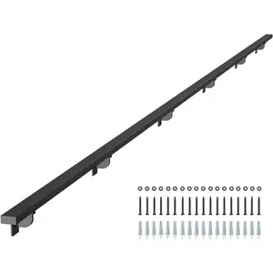 VEVOR Wall Mounted Stair Handrail, 6ft Pipe Staircase Handrail, Black Galvanized Aluminum, 1.26 inch Pipe Diameter, IndoorOutdoor Staircase Railing, Industrial Hand Rail for Steps, Security BalusterVEVOR Super Brand Day