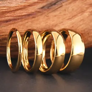 Stylish Couples Matching 8mm Tungsten Ring, Polished Surface, Unisex Wedding Band, Couple Rings, Comfortable For Everyday Wear, Perfect For Valentine's Day And Anniversary Gifts.
