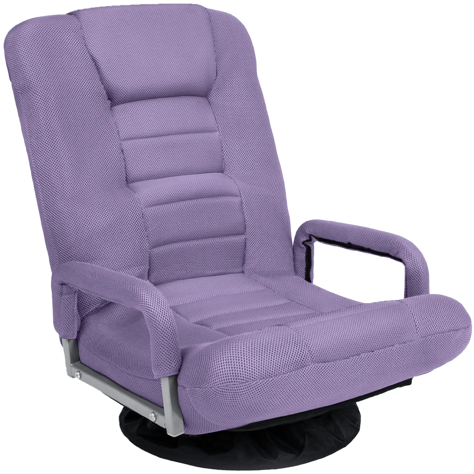 Best Choice Products 360-Degree Swivel Gaming Floor Chair w/ Armrest Handles, Foldable Adjustable Back