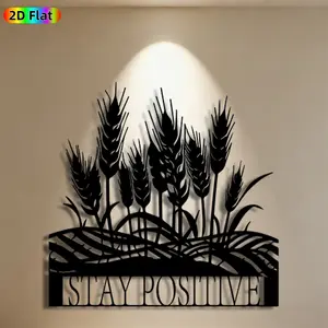 1pc Wheat Ear Metal Wall Art, Vibrant Wheat Ear Statue Mural, Ideal Gift for New Year, Easter, Nature Decor Enthusiasts, Rust-Resistant Metal Wall Decor Wall Sculptures, Perfect for Living Room Wall & Garden Fence, Unique Home & Outdoor Decor