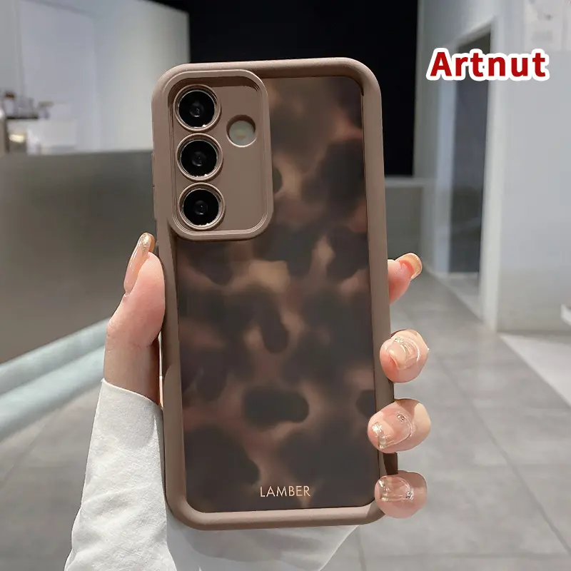 Case Compatible with GalaxyS24 Ultra S25 Plus S23 S22+ Vintage Amber Pattern All Coverage Enhanced Camera Lens Protection Rugged Softcase Gift for Girl