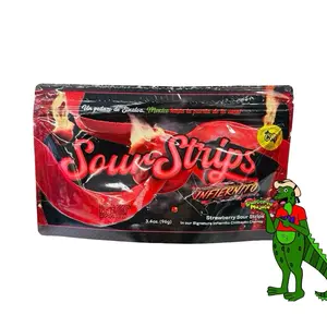 Sour Strips Infiernito - Compa Munchies, Strawberry Sour Strips in Infiernito Chiliteplin Chamoy, 3.4oz