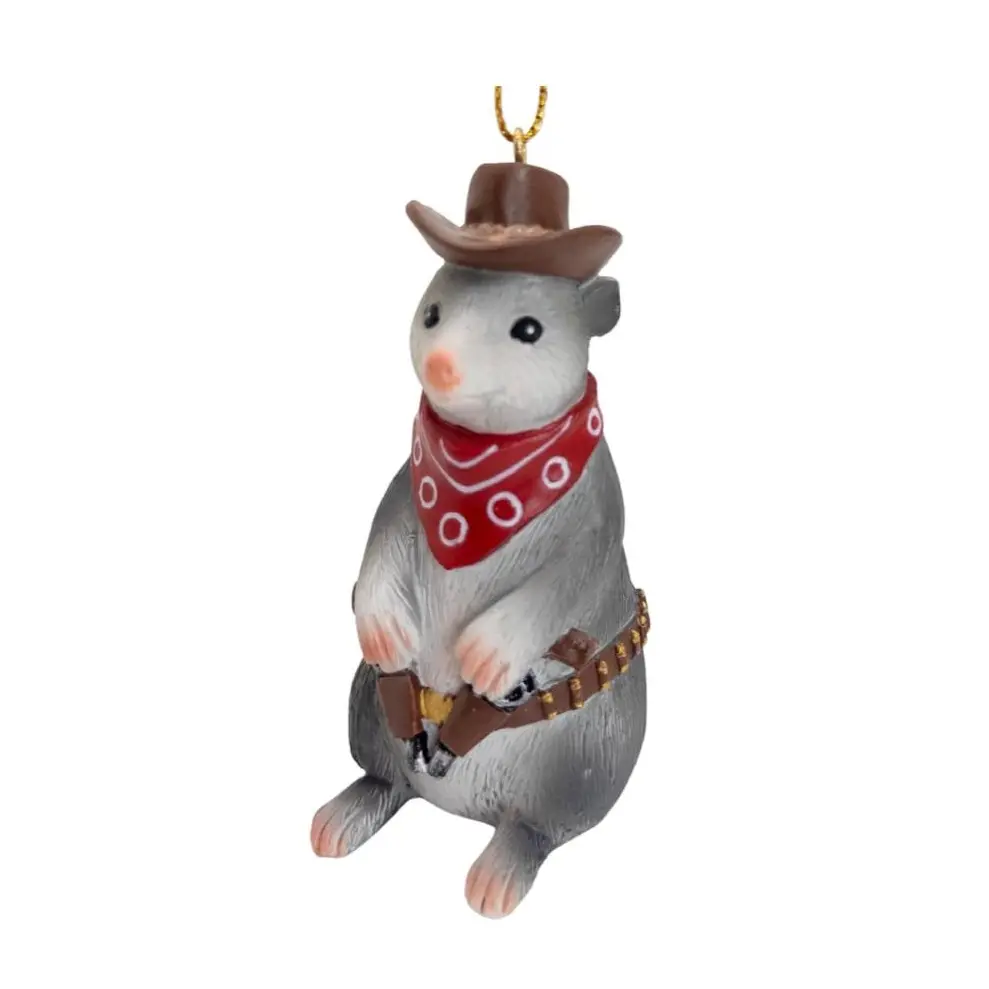 Cowboy Opossum Christmas Tree Western Wildlife Ornament