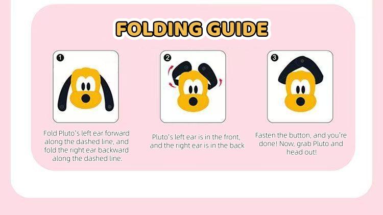 Disney Pluto 95th Anniversary Ear Design Handbag Crossbody Bag Cute & Stylish Disney Character Versatile Adjustable Stripe Handbag Holiday Halloween Christmas Gift for Kids Outdoor Valentine Gift for Girlfriends