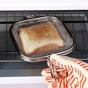 Stainless Steel Sandwich Maker, Durable Rust-proof Breakfast Tool for Toast, Waffles & Paninis, Easy Release Buckle Design, Perfect for Home Bakers
