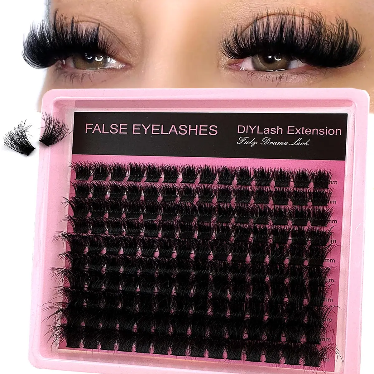 50D/60D/80D/100D/120D/160D 5D Luxurious Fluffy DIY Cluster Lash Extensions, Mixed Lengths, 0.07mm Russian D Curl, Reusable, Beginner Friendly, DIY Eyelash Clusters, DIY Personal Lashes, DIY False Eyelashes