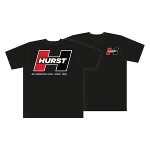 Hurst Shifters T-Shirt, Classic Red and Black Block Logo Graphic – Hurst Iconic Muscle Car Apparel, Vintage Racing Graphic Shirt for Gearheads, Car Meet Outfit Gift