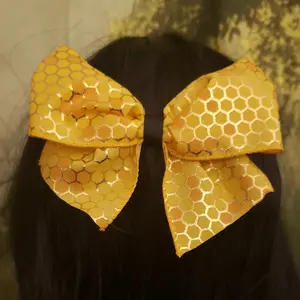 Ode to the Bees Hair Clip - Yellow Honeycomb Design Accessory for Styling Hair