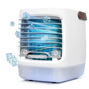 Portable Air Cooler, 4-speed Mini Portable Swamp Cooler with Humidifier, Battery Powered Fan, Battery Operated Fan, Indoor Personal Cooling Unit for Bedroom, Home Office, and Camping, Evaporative Cooler Fan