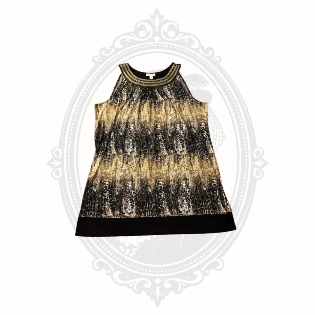 Coldwater Creek Women's 3X Animal Print Dress Brown Black Plus Size