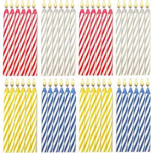 Birthday Candles 72 Pack-Cake Decorations-Colors: Pink, White, Blue, Yellow