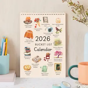 2026 Calendar A4 Size Wall Planner, 12 Months Wish List, Perfect for Home Office School Organization, Modern Durable Hanging Calendars
