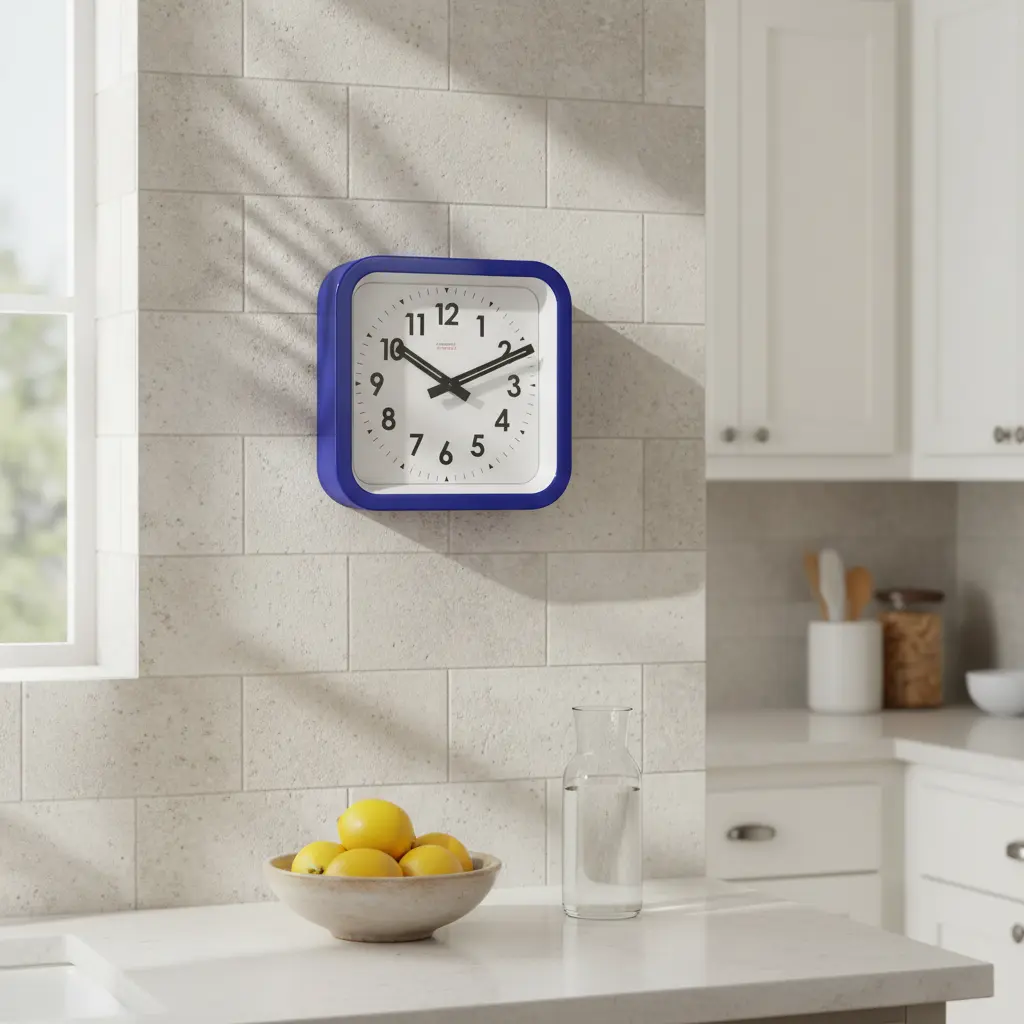 Square Clock Blue