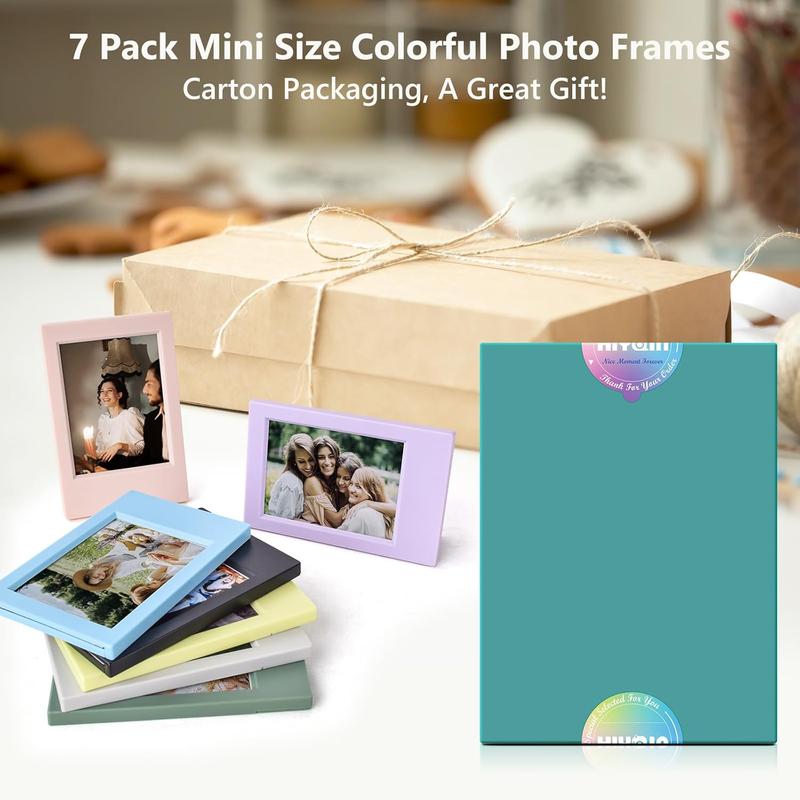 7 Packs 2x3 Mini Photo Frames Set with Clear Protective Film- Desk Stand Up Display Small Size Picture Frames for Fuji Instax mini 12/11/evo/41/40/99/SE/9/8/7+ Photo/Polaroid 3-Inch Films - Home Improvement.