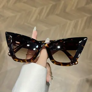 Oversized Cat Eye Sunglasses for Women Fashion Retro Gradient Lens Luxury Brand Designer UV Protection Sun Glasses