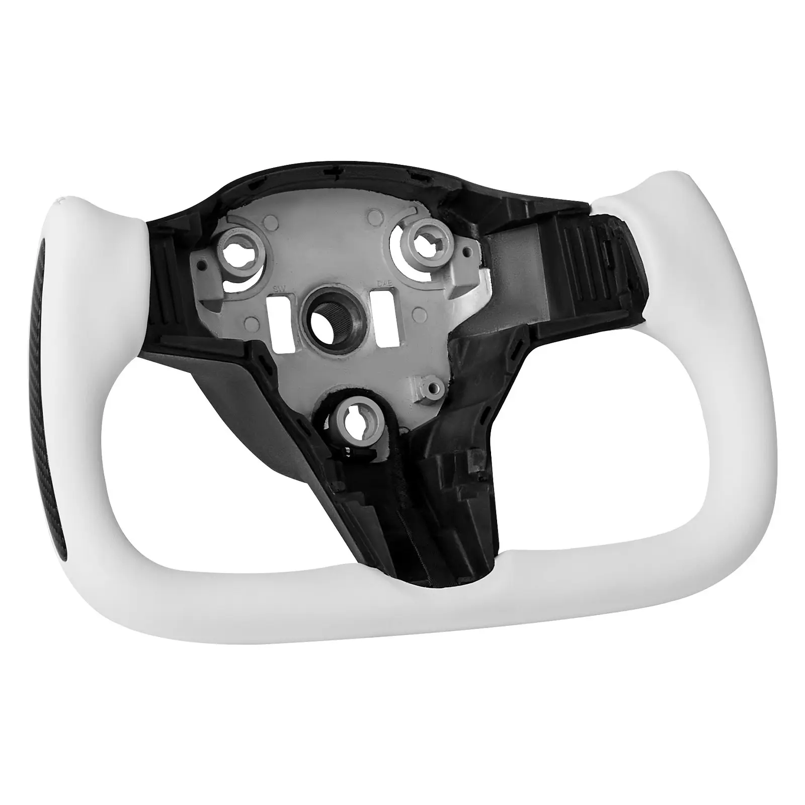 VEVOR Lightweight Carbon Fiber Steering Wheel - Aluminum-Magnesium Alloy Construction, D-Shaped Flat Bottom, Heated, Leather Non-Slip Grip, Refined Craftsmanship, Comfortable Handling, Warmth Boost, 4-Step Easy Installation, Confident Driving Experience,