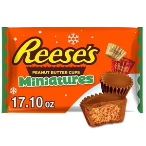 REESE'S Miniatures Milk Chocolate Peanut Butter Cups, Christmas Candy Bag, 17.1 oz