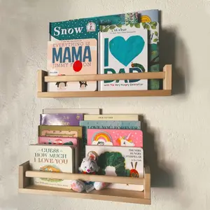 Gneric Floating Shelves for Wall, Burlywood Nursery Book Shelves, 15.7 inch Kids Bookshelf, Wall Shelves for Living Room Bedroom Decor,Kitchen Spice Rack,Bathroom Storage Rack(2 Pack)