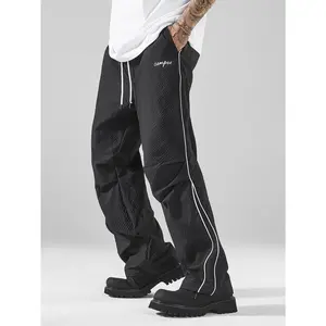 Men's "campus" Textured Striped Pants | Y2K Streetwear Casual Bottoms