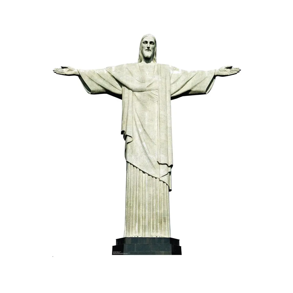 Christ the Redeemer Statue Iconic Replica Cardboard Cutout, 68x58 in. Brazilian Religious Decor, Room Decor, Decoration for Room, Indoors Home Supplies