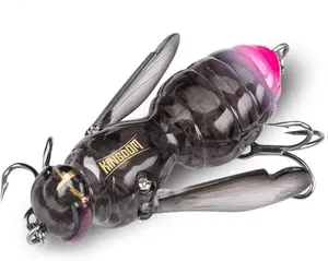Kingdom Wasp Crawl Bait 4.2g 40mm Bionic Floating Fishing Lure with Built-In Noise Steel Balls & Dynamic Wings for Bass Carp Pike