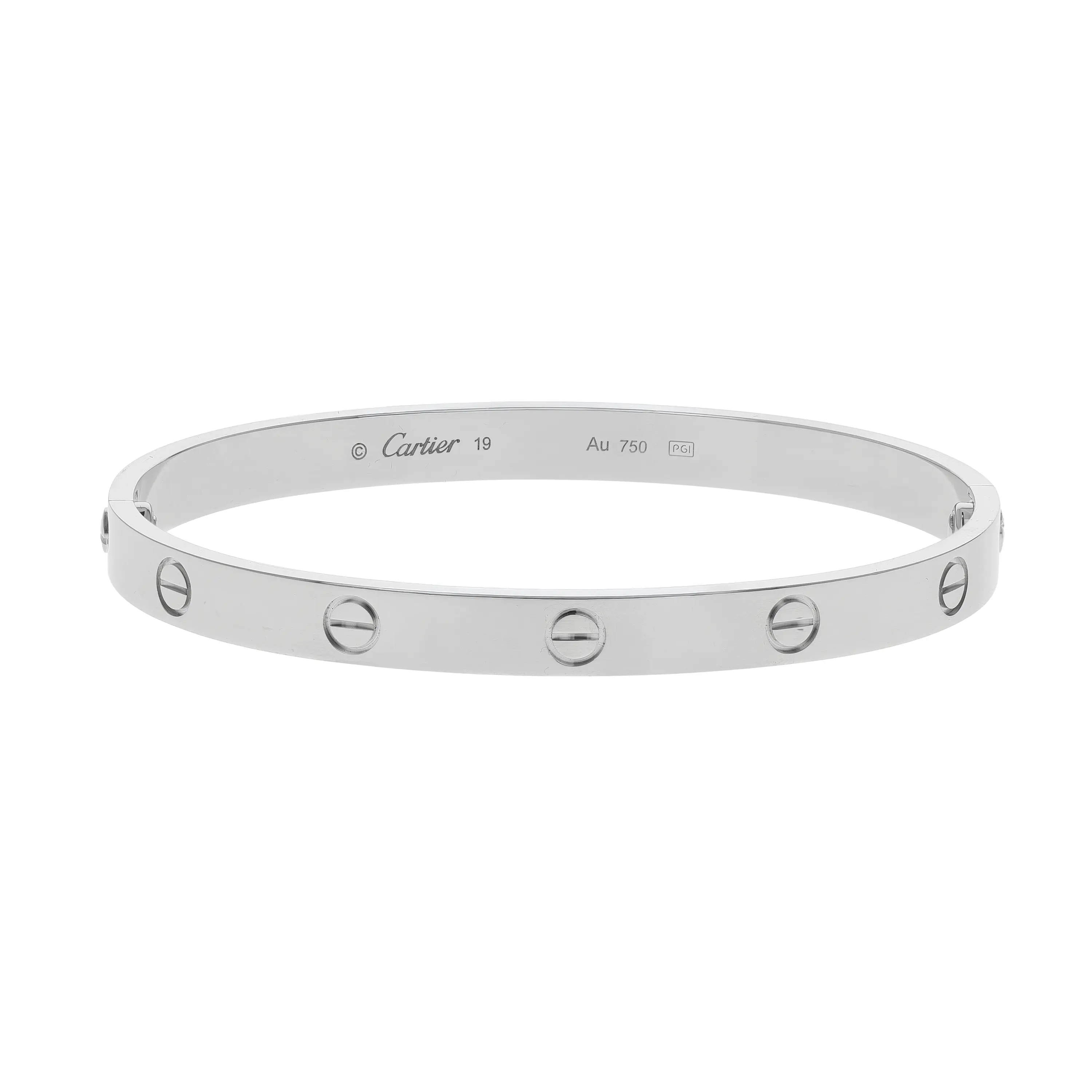 Pre-owned Cartier Love Bangle Bracelet Size 19