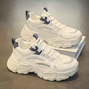 Bdhjydb Spring Mesh Breathable Men'S Shoes, Non-Slip Casual Sneakers for Teenagers, Thick-Soled Heightened White Dad Shoes for Running And Trendy Daily Wear