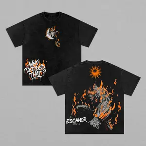 Vintage washed Escanor The One anime graphic tee Seven Deadly Sins oversized heavy cotton unisex streetwear manga shirt for anime fans
