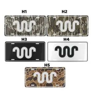 KING RANCH Camo License Plate v2, 12" x 6" Aluminum Vanity Tag for US Vehicles, best gift, Old School Bottomland Camo/ Duck Camo/ Woodland Camo Vanity Plate