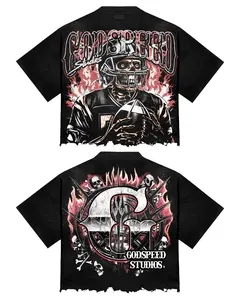 God Speed Studios Skeleton Play Rugby Red Print Graphic Shirt Y2K Shirt Unisex  Streetwear Graphic Tee
