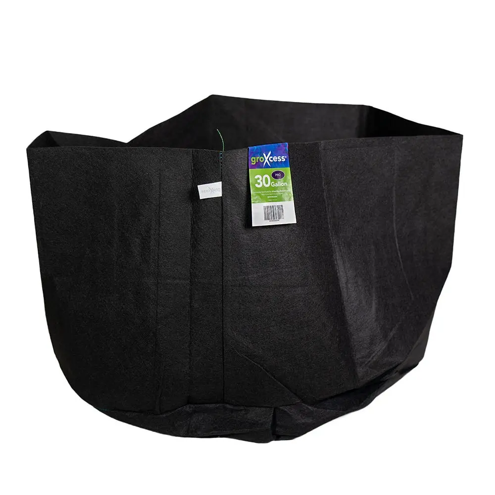 GroXcess Pro Black 30-GAL Fabric Pot No Handles