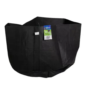 GroXcess Pro Black 30-GAL Fabric Pot No Handles