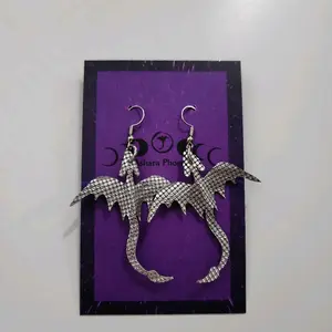 Silver Banshee Comet Dragon Singles Earrings