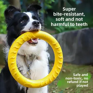 EVA Large Breed Dog Chew Toy Ring Frisbee Ball for Border Collie Training Unbrakable Teething Aid