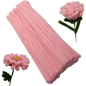100 count Light  Craft Pipe Cleaners,6mm x 12inch Thick Fuzzy Chenille Stem Sticks Pipe Cleaners for Craft Art DIY Projects Decorations