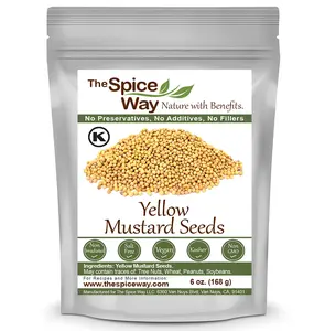 The Spice Way Yellow Mustard Seed - Whole Seeds for Pickling and Making Ground Mustard for Cooking, Resealable Bag