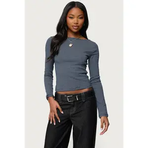 Loria Striped Boat Neck Top