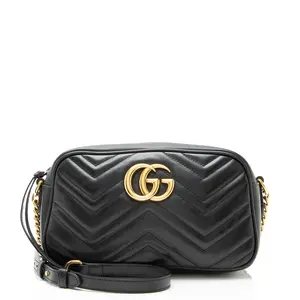 Pre-owned GUCCI Leather Crossbody Bags Matelasse GG Marmont Small Camera Bag