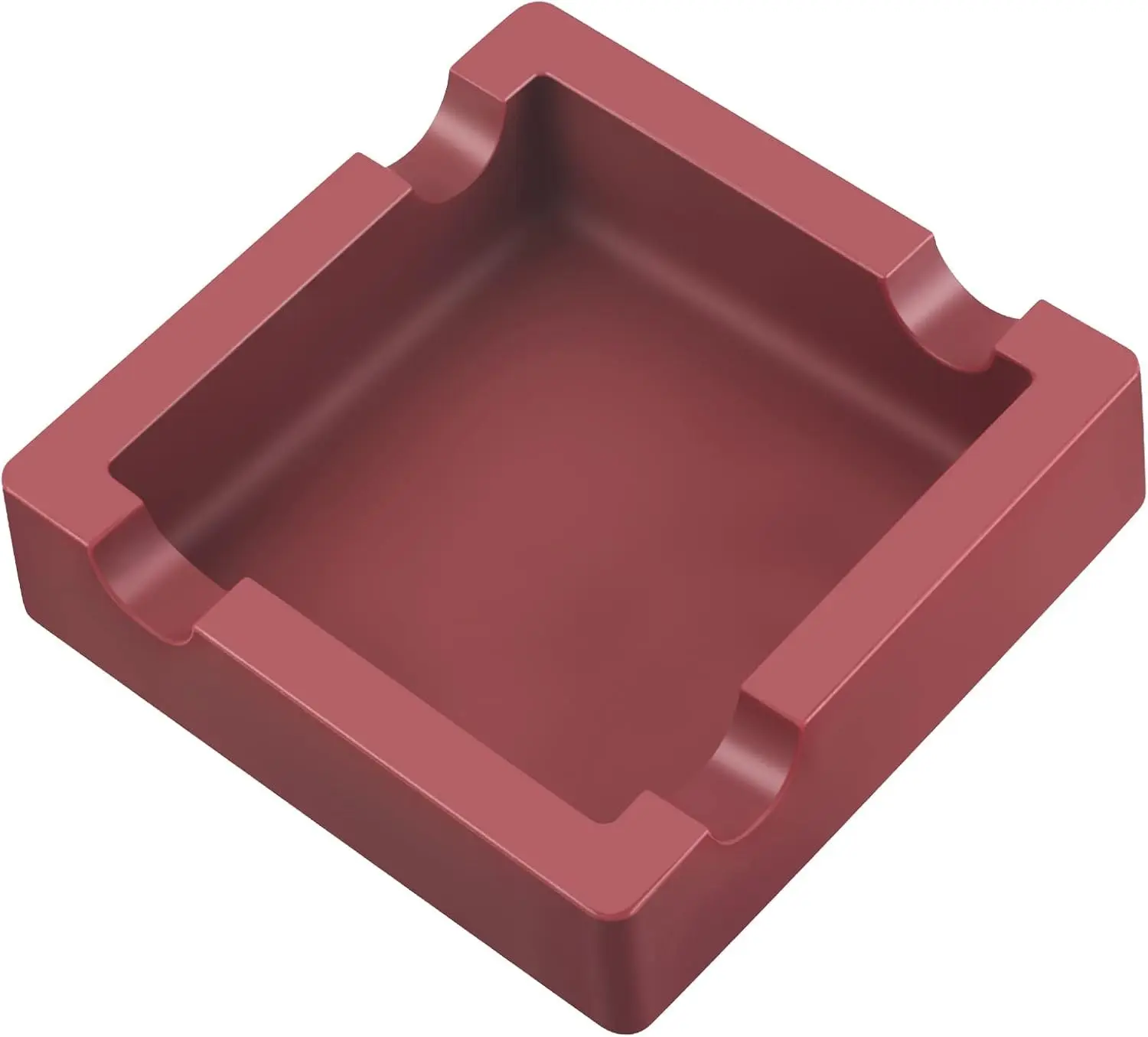Large Unbreakable Non-slip Burn-resistant Silicone Cigar Ashtray with Extra Wide Holder for Outdoors Patio Indoor (Red)