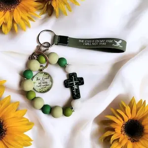 The Lord is on my side Keychain with Psalm 46:2 and Psalm 46:3