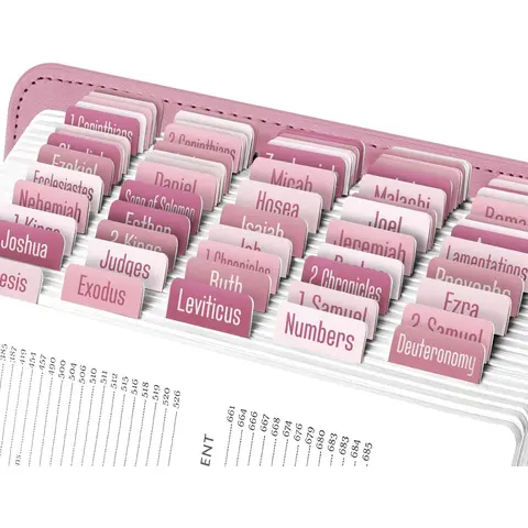 - & White Tabs for Old and Testament, 80 Large Print Tabs for Study, Water-Resistant and Durable Index Tabs for Women and Men - 1.7" Wide